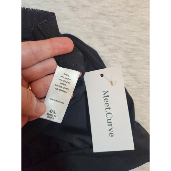 NWT Meet. Curve Women's Black Tankini Swimsuit Top Size 4XL - Picture 3 of 5